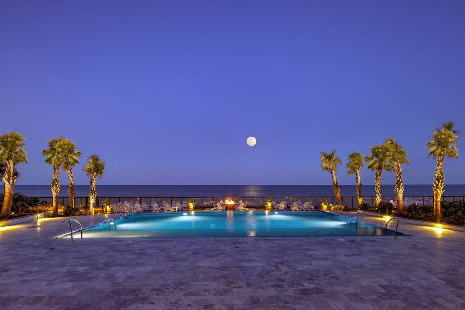 The outdoor pool at the Cavalier Resort's Embassy Suites