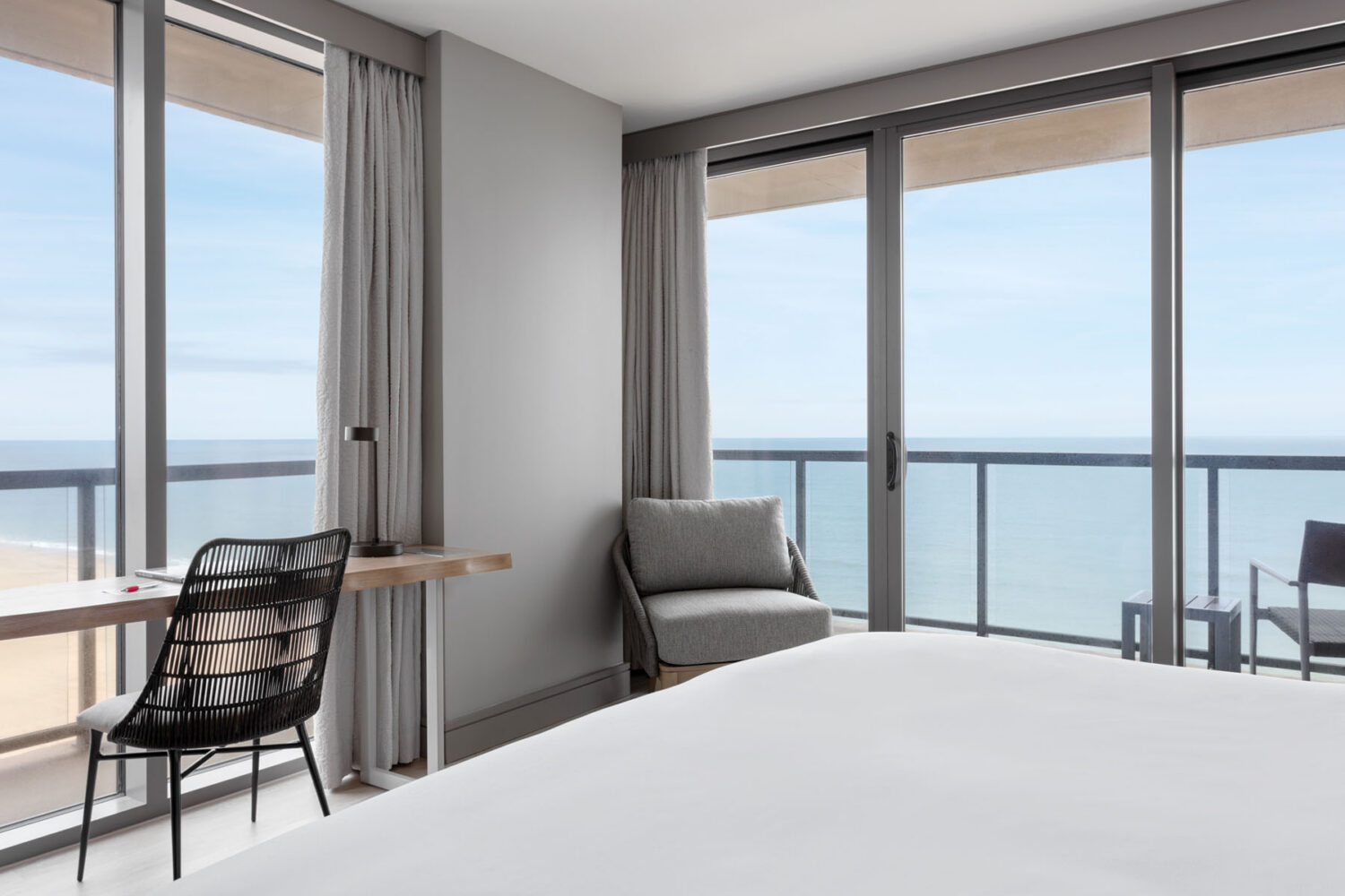 An interior guest room at the Marriott Virginia Beach Oceanfront Resort