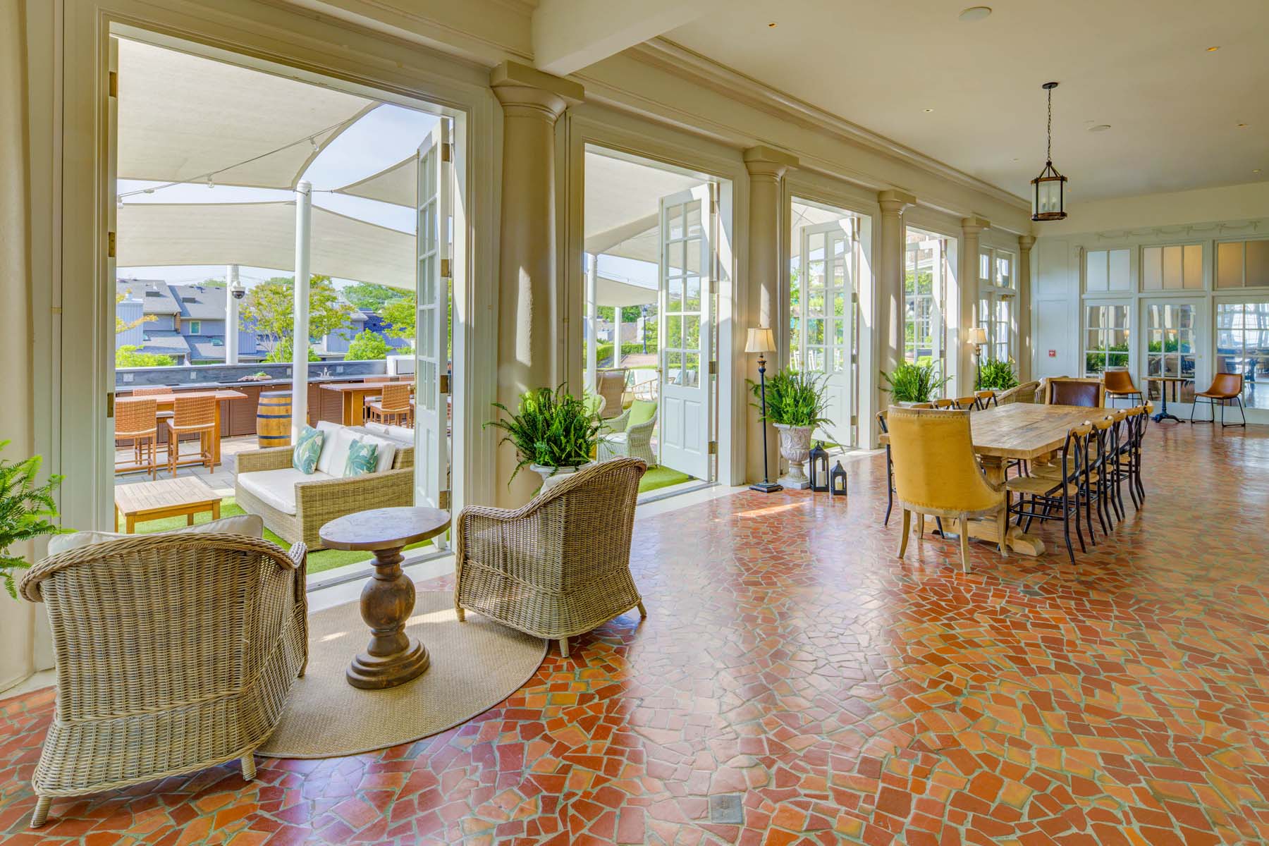 The loggia inside The Raleigh Room
