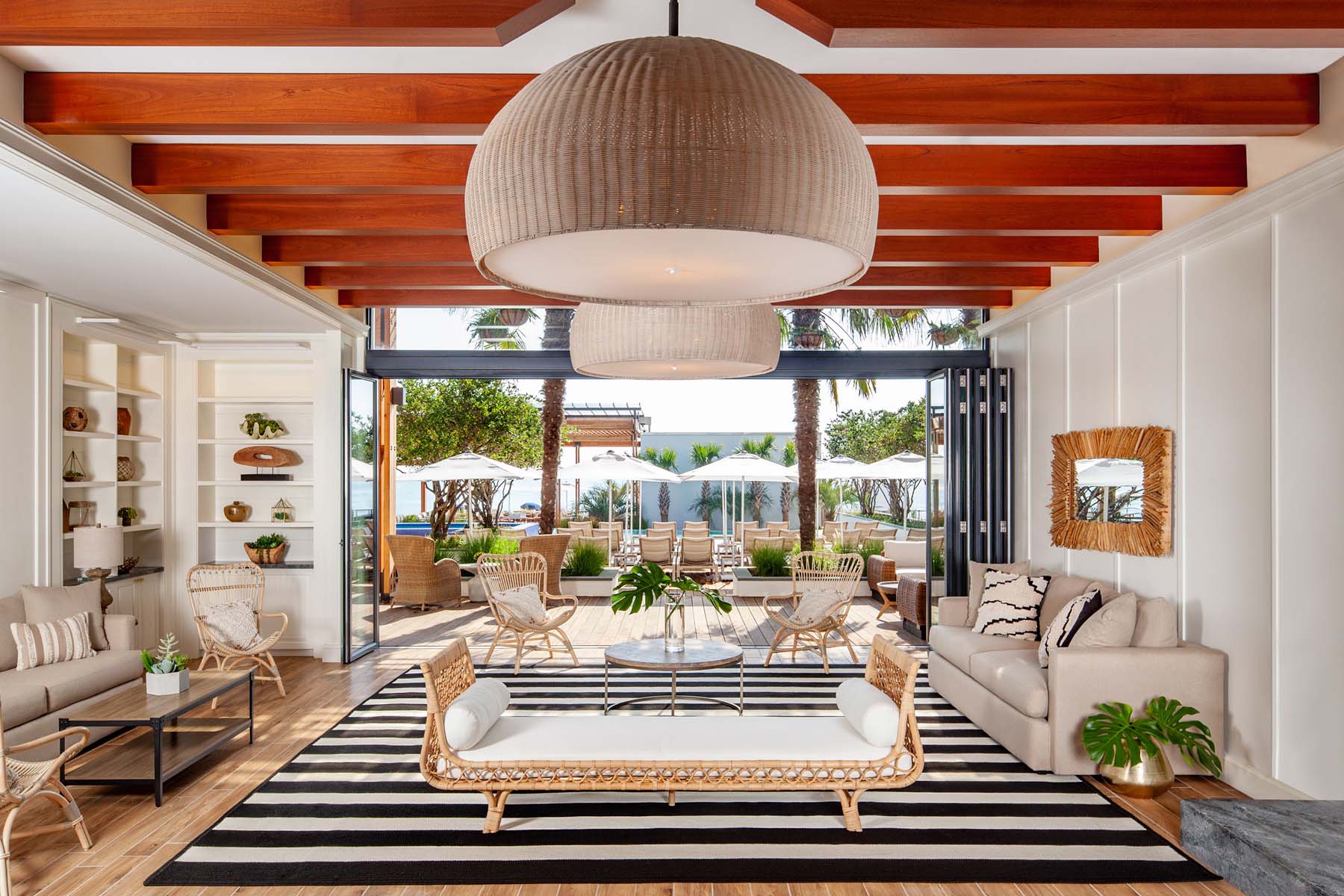 The interior lounge inside the Cavalier Beach Club