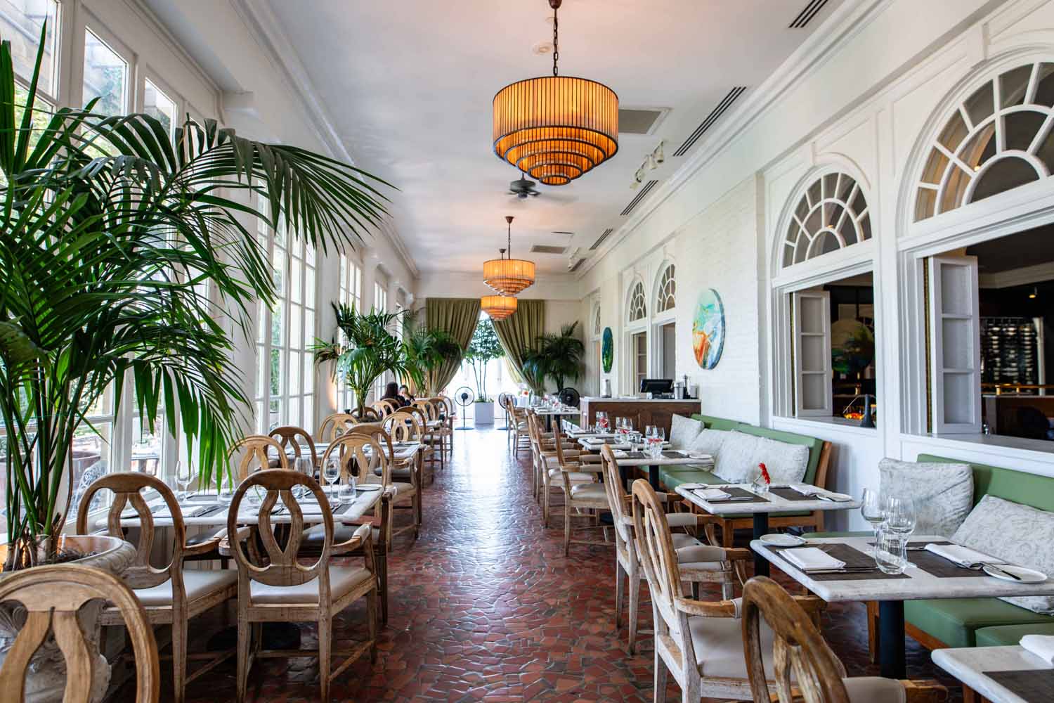 The interior dining room inside Becca Restaurant & Garden